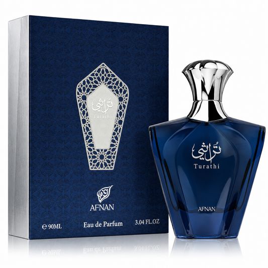 Afnan Turathi Blue for Men Eau de Parfum Spray – 3.04 Ounce / 90 ml