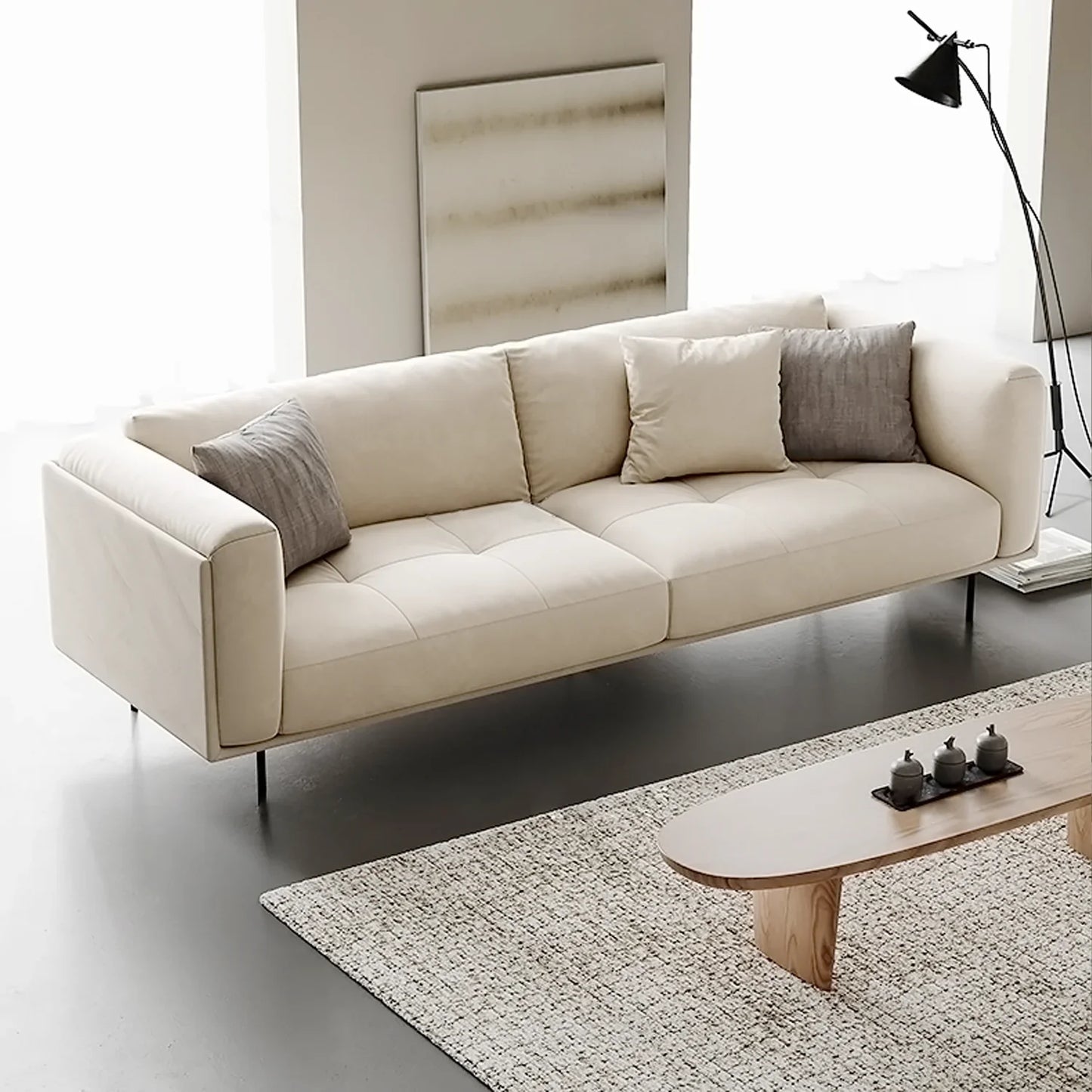 Italian Minimalist Matte Tech Fabric Sofa
