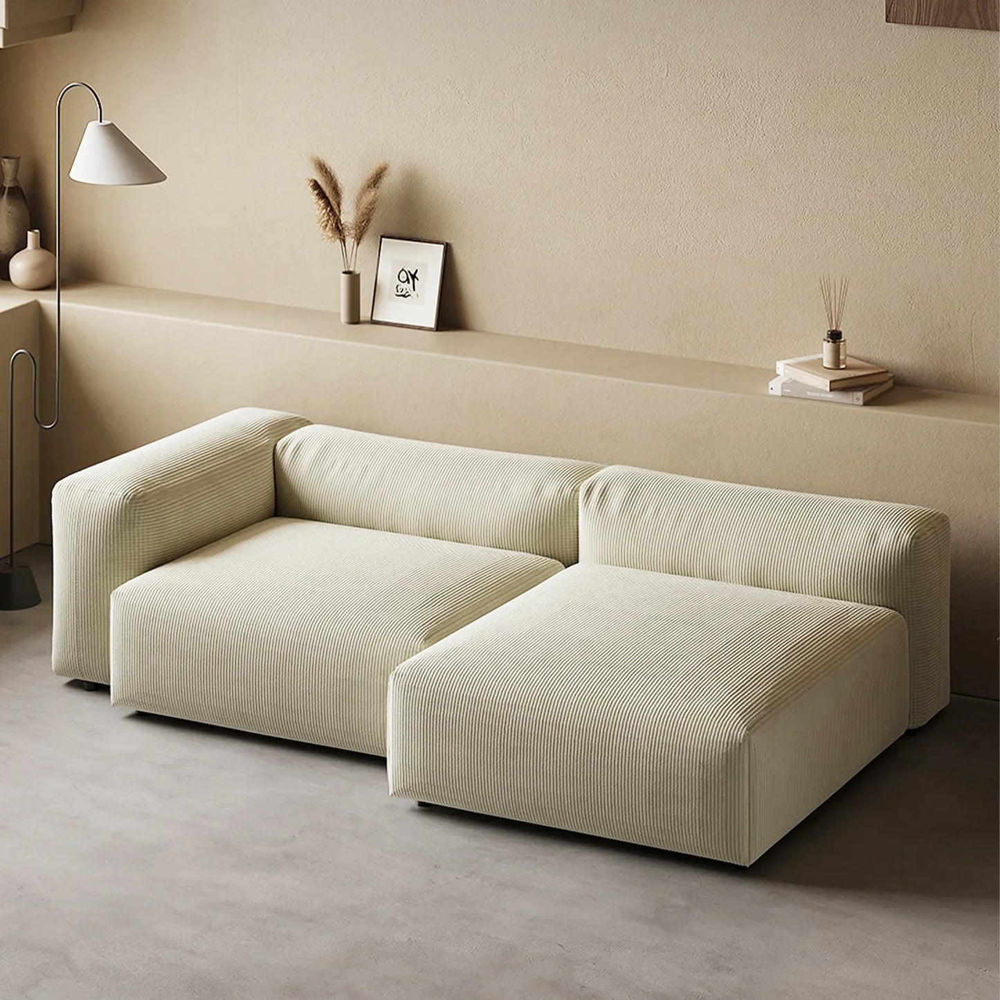 Italian Minimalist Corduroy Sofa