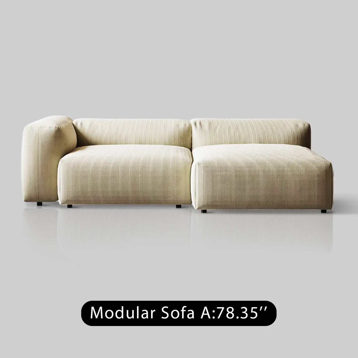 Italian Minimalist Corduroy Sofa