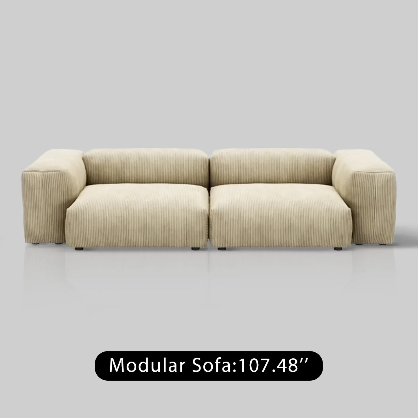 Italian Minimalist Corduroy Sofa