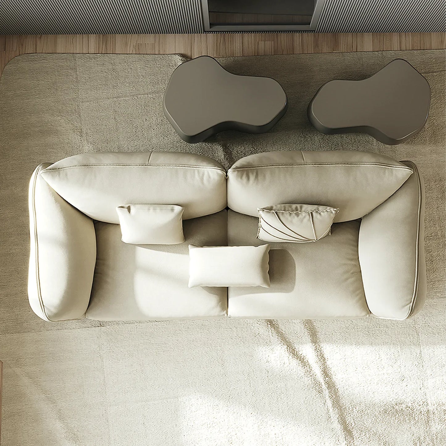 Minimalist Stainless Steel Frame Fabric Sofa